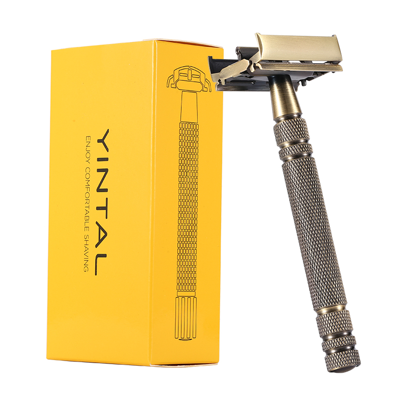 Straight Razor Safety - YINTAL Men's Bronze Classic Double-sided Manual