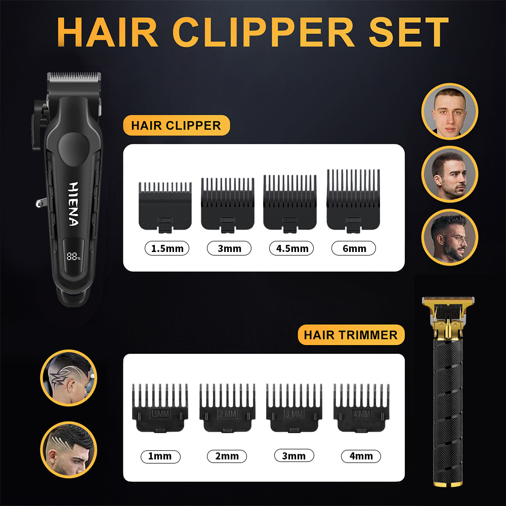 HIENA 4-in-1 Hair Clipper Set  - Mens Grooming Barber のレビューと価格