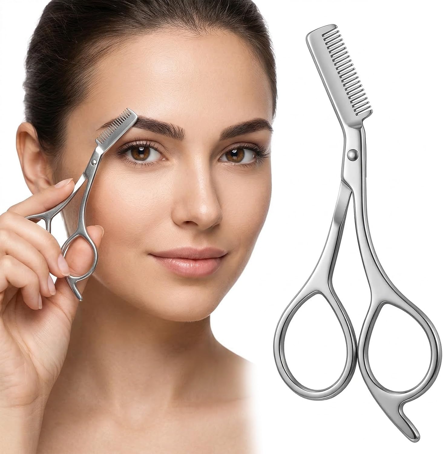 Stainless Steel Eyebrow Scisso - Men'S Grooming Mirror のレビューと価格