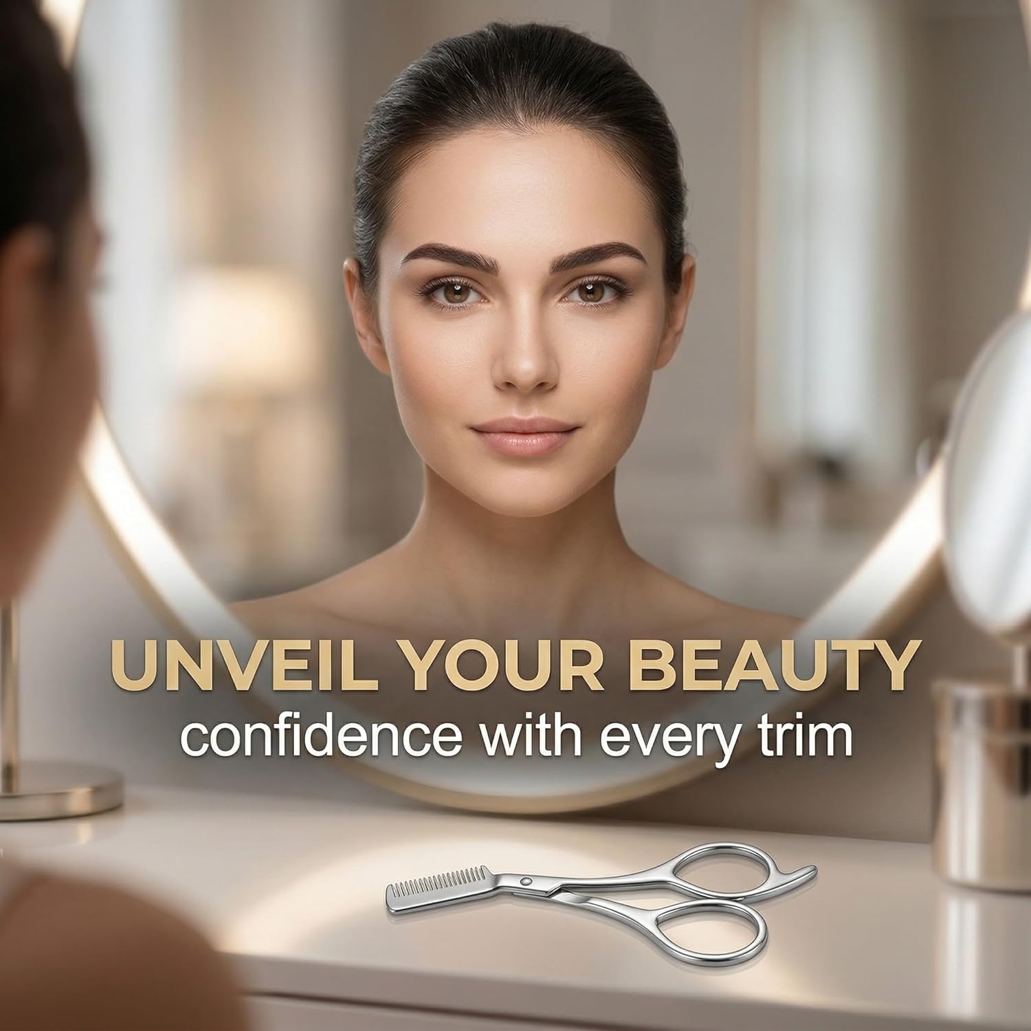 Stainless Steel Eyebrow Scisso - Men'S Grooming Mirror のレビューと価格