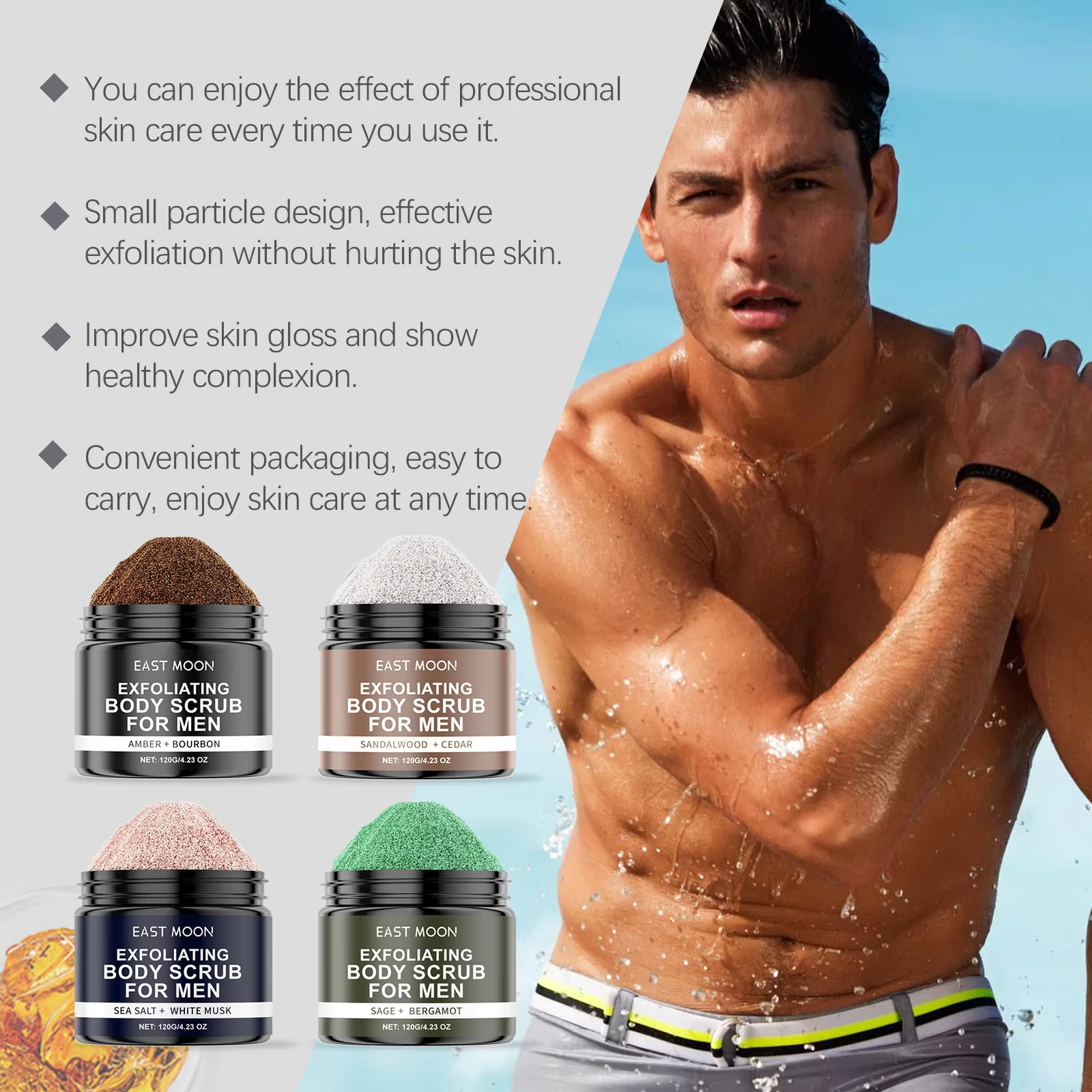Sandalwood Body Scrub Series D - Exfoliating Scrub Mens のレビューと価格
