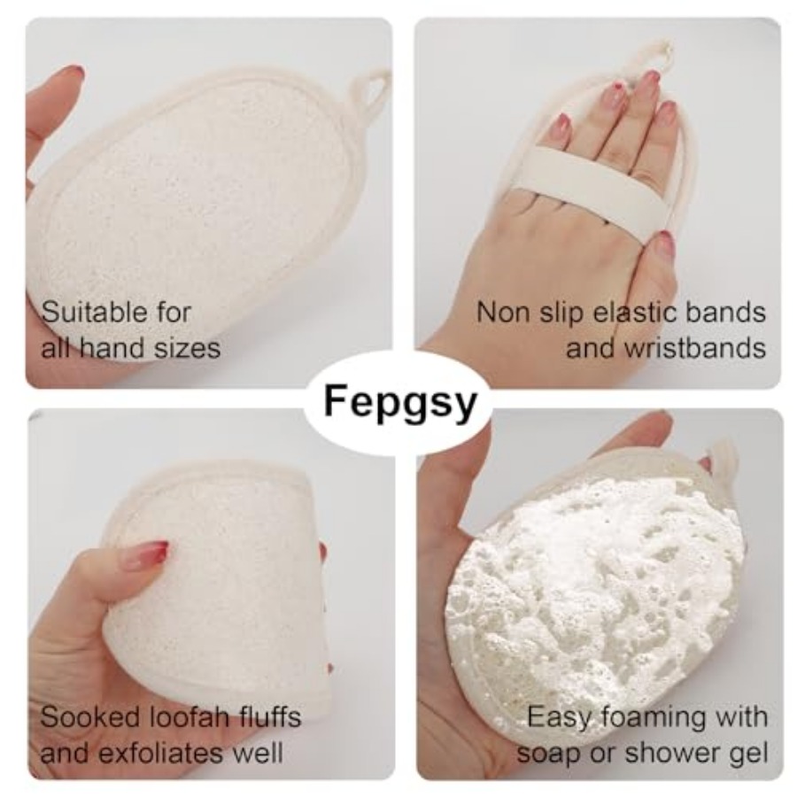 Natural Loofah Body Scrubber 3 - Exfoliating Scrub Mens のレビューと価格